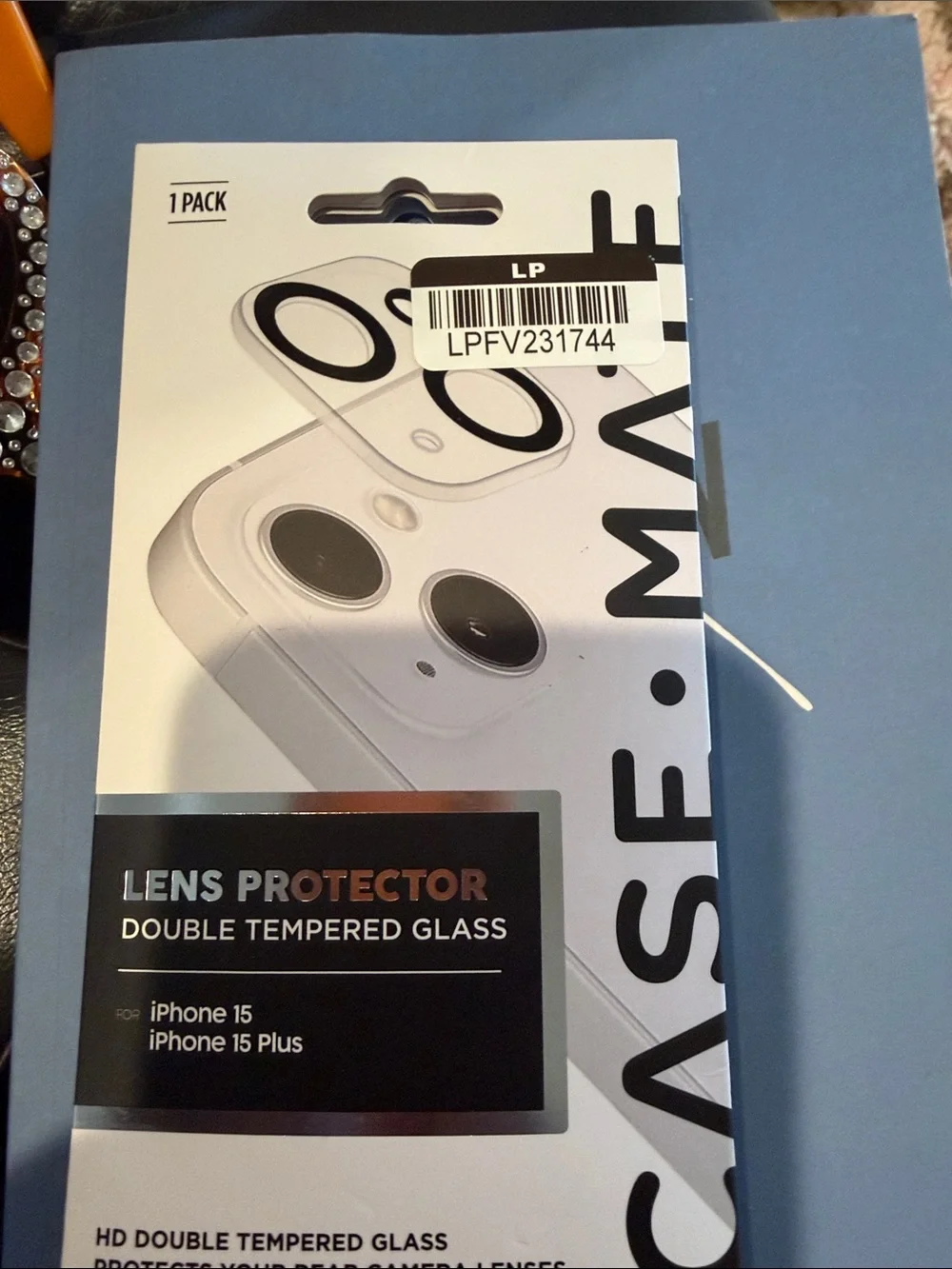 case-mate White Double Tempered Glass Lens Protector for iPhone 15 / 15 Plus